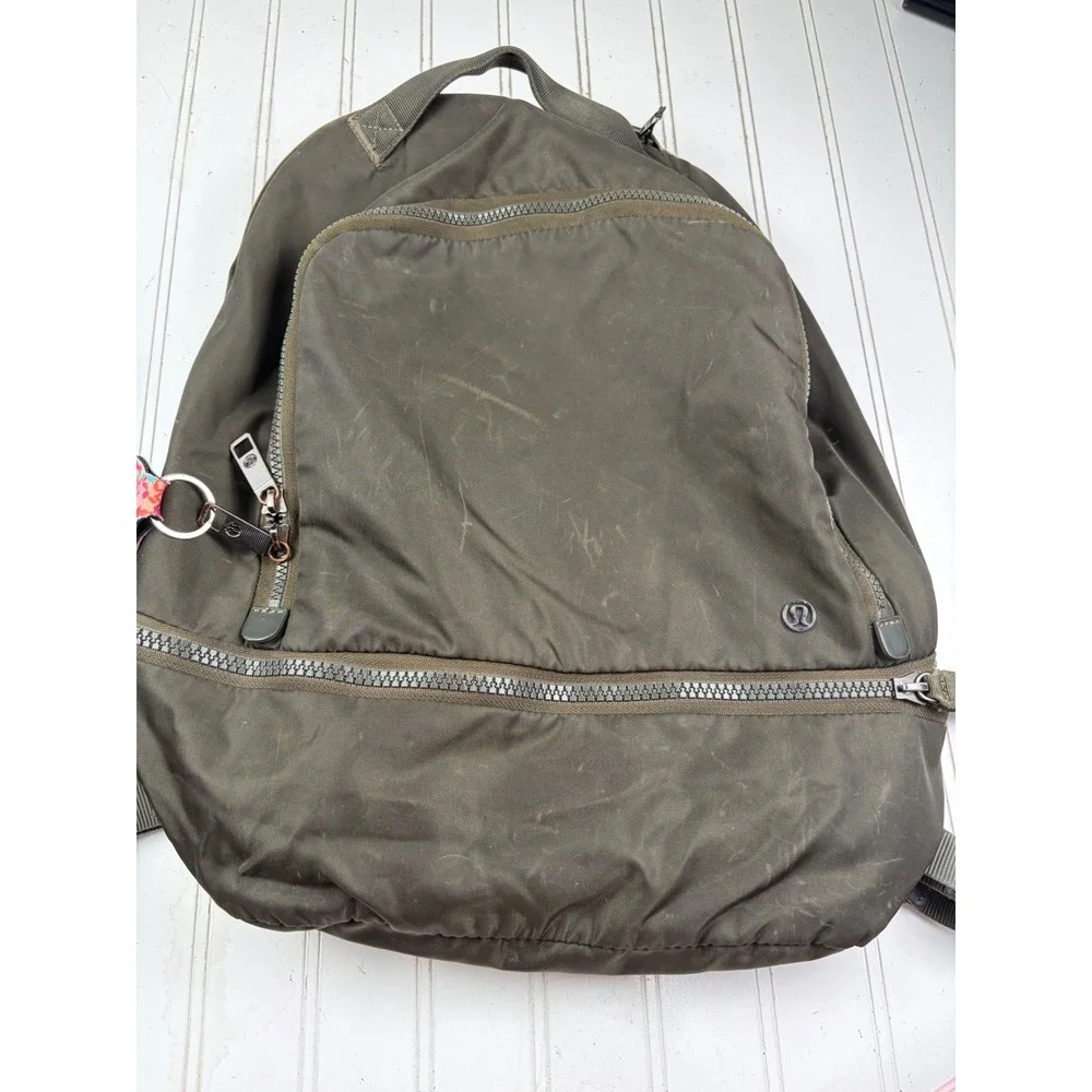Lululemon City Adventurer Dark Olive Green Nylon Travel Backpack